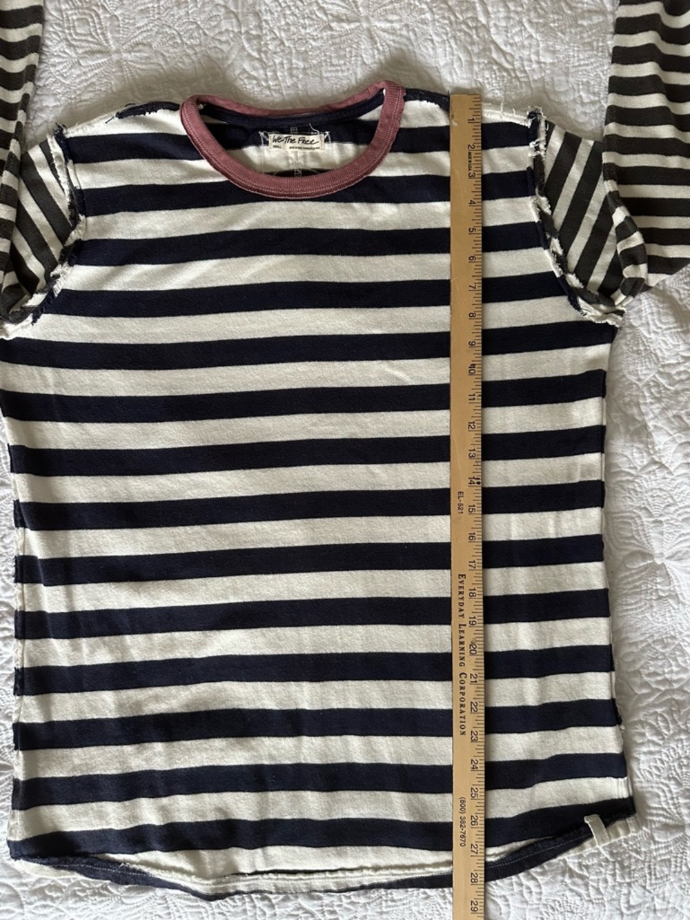 We the Free, Free People Rose Stem Tee oversized, striped, sweater. Boho Small - Picture 9 of 13